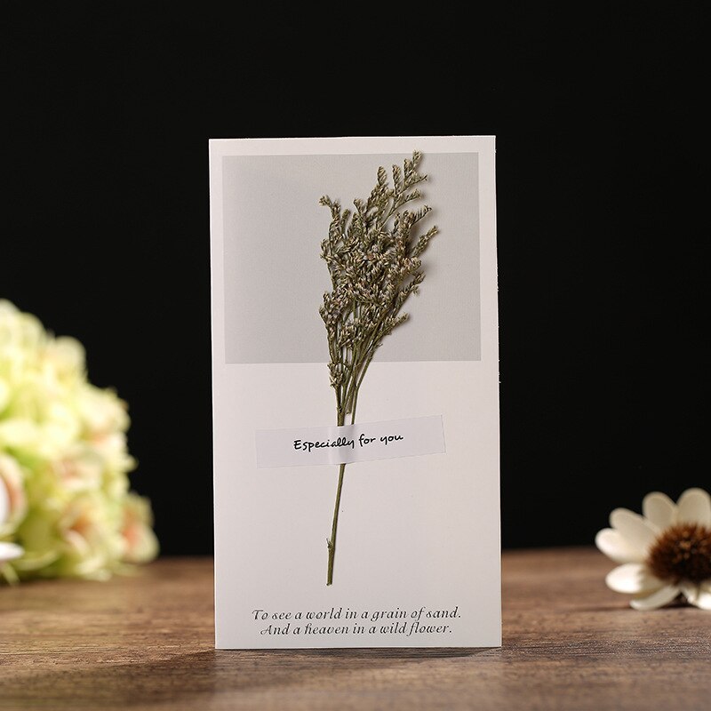 Hilsen tørkede blomster invitasjonskort bursdag thanksgiving dag mors dag beste ønsker blomst språkkort: 5