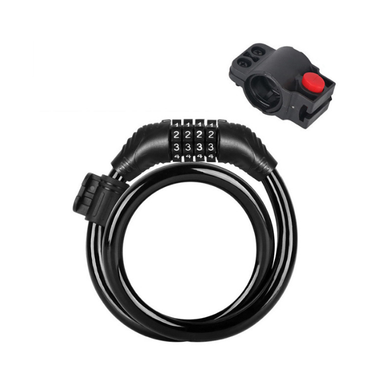 Fietsslot Code Sleutel Sloten Bike Fietsen Wachtwoord Combinatie Security Staaldraad Sloten Fiets Accessoires Multicolor 1.2-1.8m: Black(65cm)