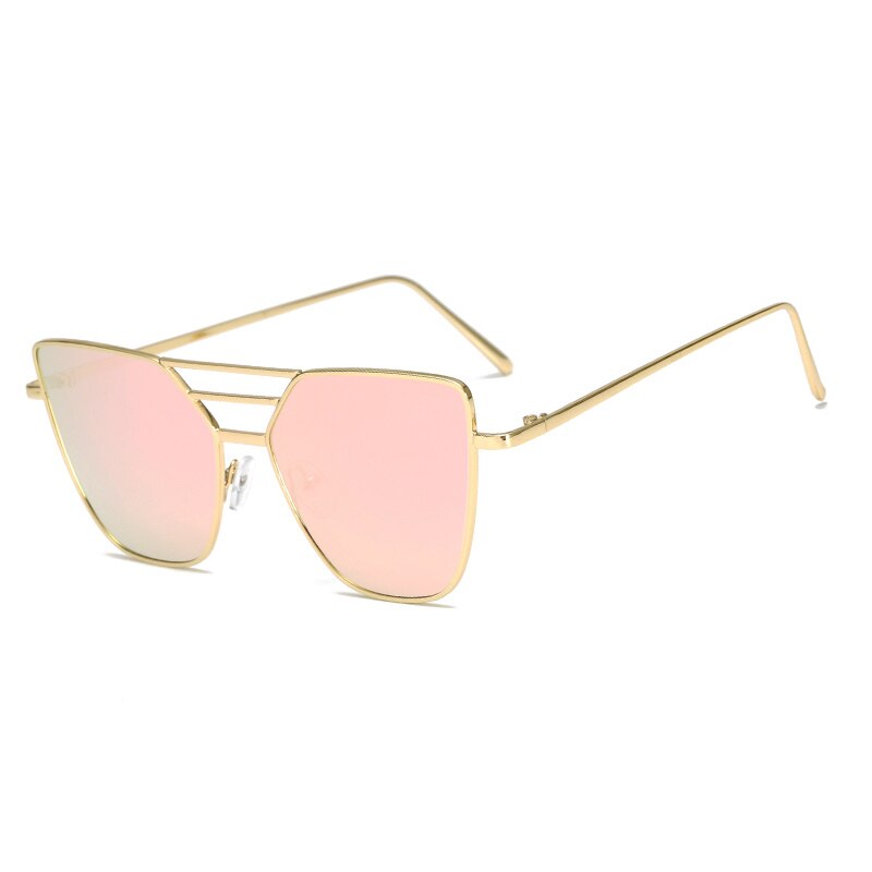 Dames heren kattenoog roze zonnebril dames zonnebril spiegelend dames vierkante zonnebril voor coating oculos merk zonnebrillen