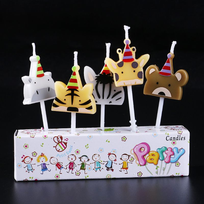 5Pcs/set Cute candle zoo party shape Carnival animal birthday candles