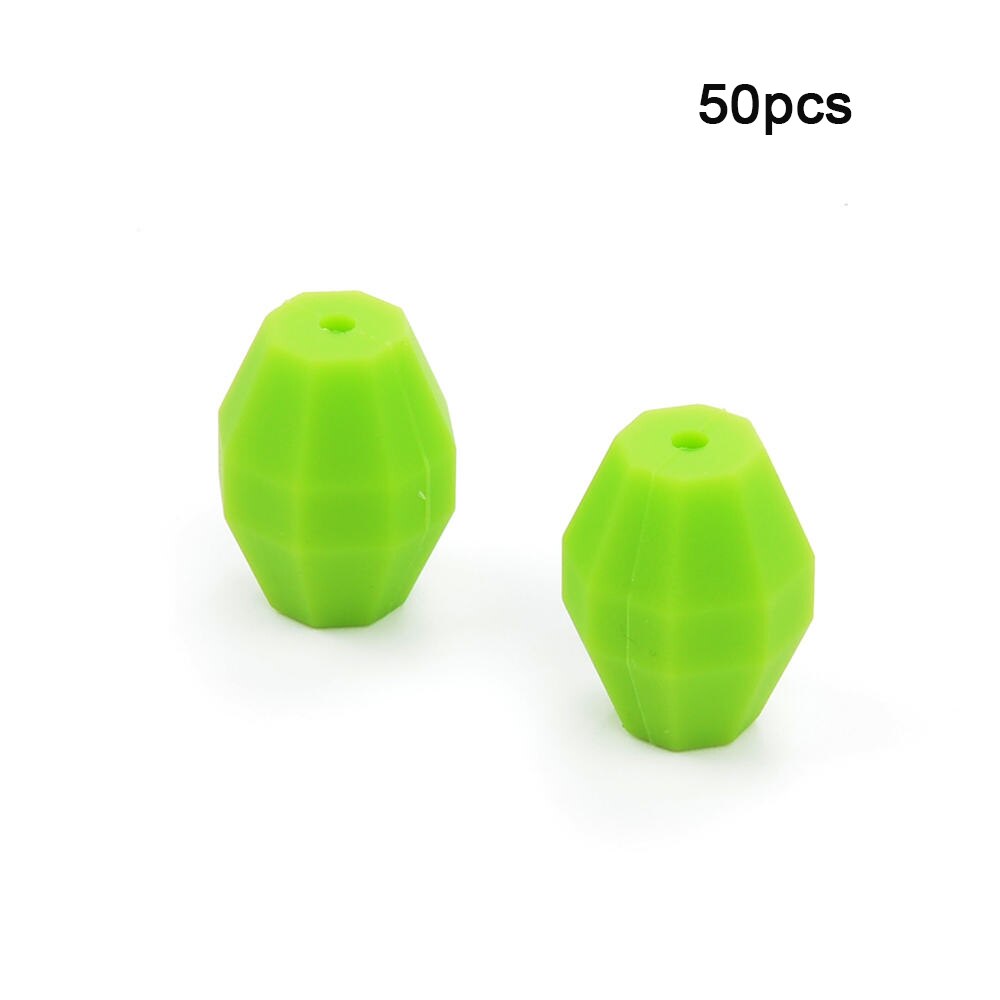 LOFCA perles de dentition en chêne | Perles de forme géométrique en Silicone, de alimentaire sans BPA pour bébé, chaîne à mâcher, diy: Chartreuse