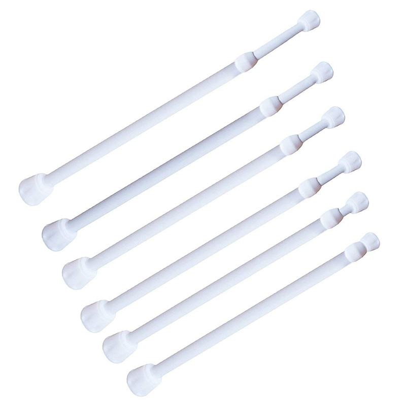 Paquet de 6 tiges de Tension, barres de placard en acier à ressort réglables tringles à rideaux, extensibles: Default Title
