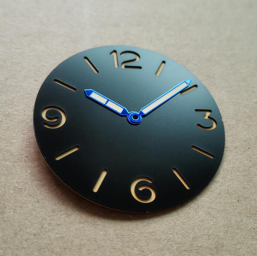 Watch parts Watch dial Watch hand 39mm Double-deck Sandwich black Watch dial Suitable for eta6497/6498 seagull ST36 G109