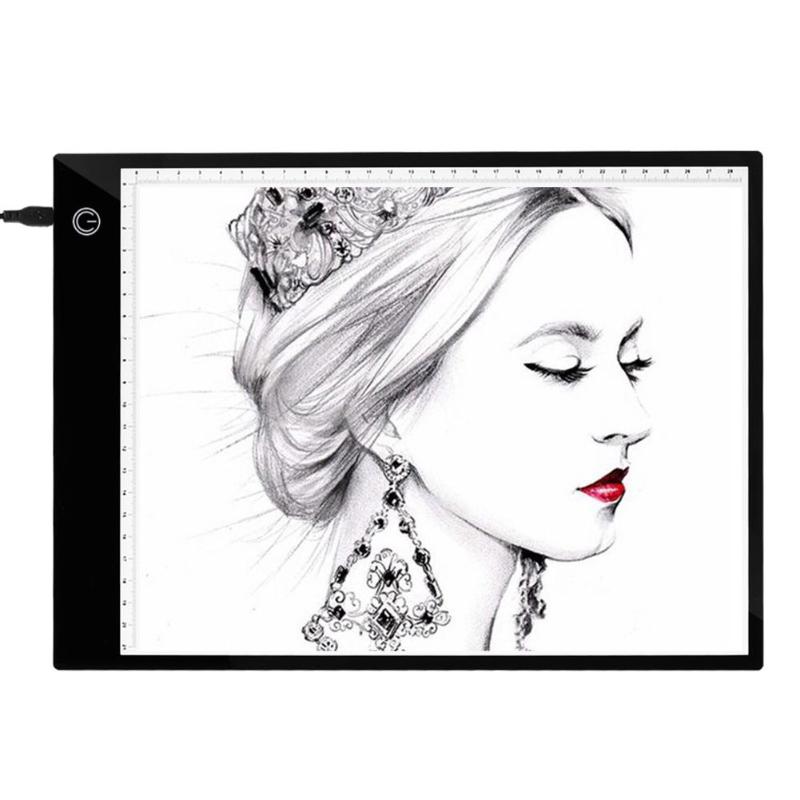A4 Digital Graphic Tablet LED Diamond Painting Light Pad Board Portable Electronic Board Ultra Thin With Scale For Drawing