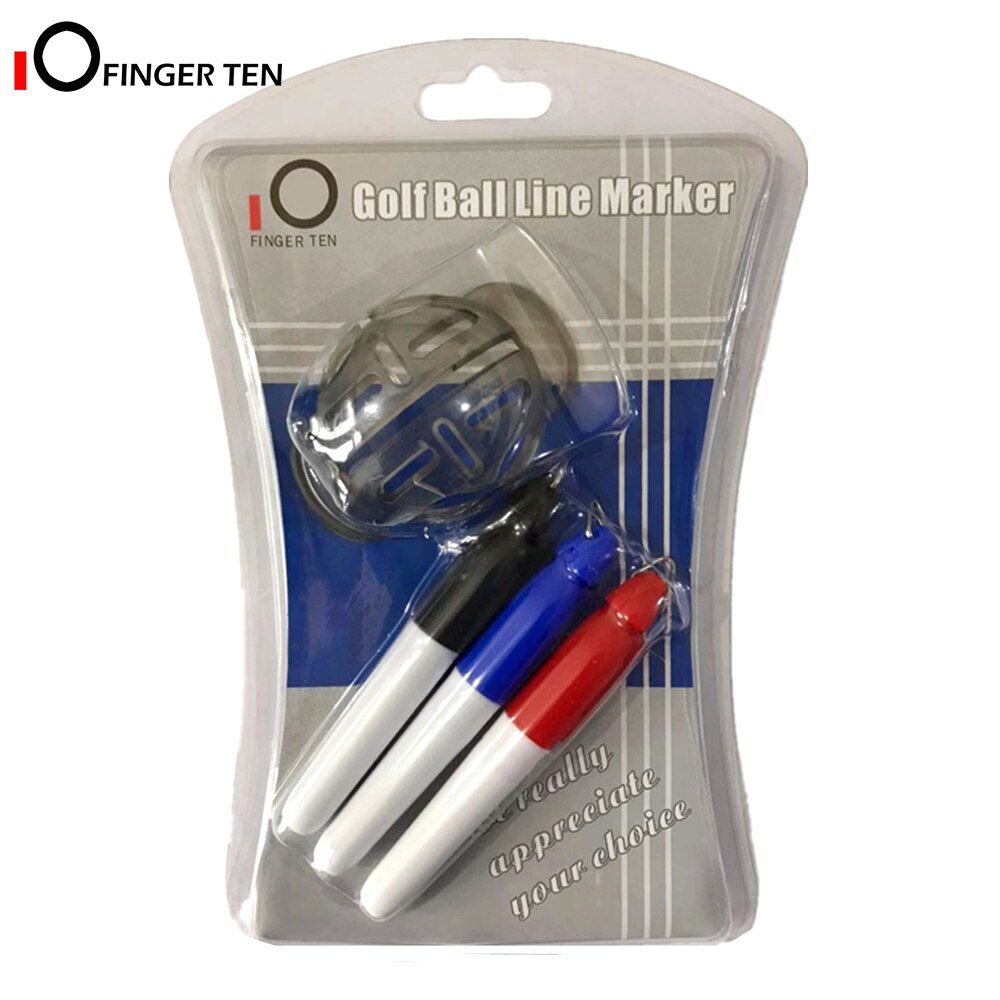 Durable Plastic Golf Ball Liner Marker Template Drawing Marking Spot Liner Alignment Putting Tool with 3 Marker Pens: Gray
