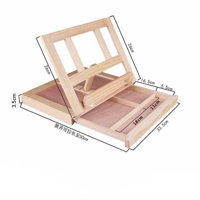Desktop Schildersezel Lade Soort Grenen Ezel Kan Winkel Schilderen Leveringen Opvouwbare Olieverf Rack Draagbare Schetsen Art Supplies