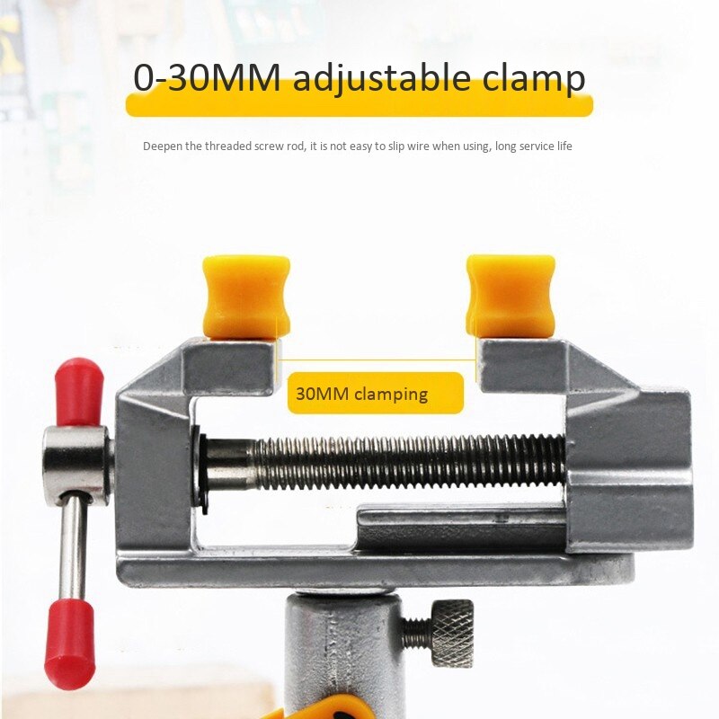 Table Vise Bench Vise Fixed Frame Sucker Clamp Adjustable Rotatable Aluminum Alloy Bench Screw for DIY Craft Mold Fixed Repair T
