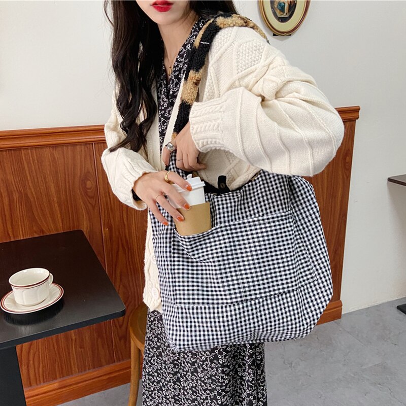 Bont shopper schoudertas grote pluche winter shopping handtas voor vrouwen eco shopper tassen portemonnees