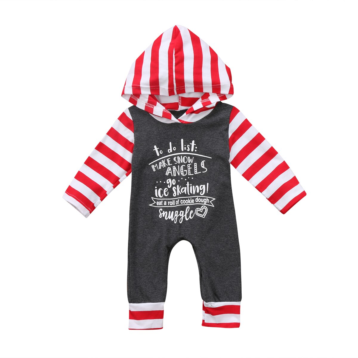 Striped Baby Girls Boys Romper Outfits Clothes Long Sleeve Cotton Hoodies: 24M