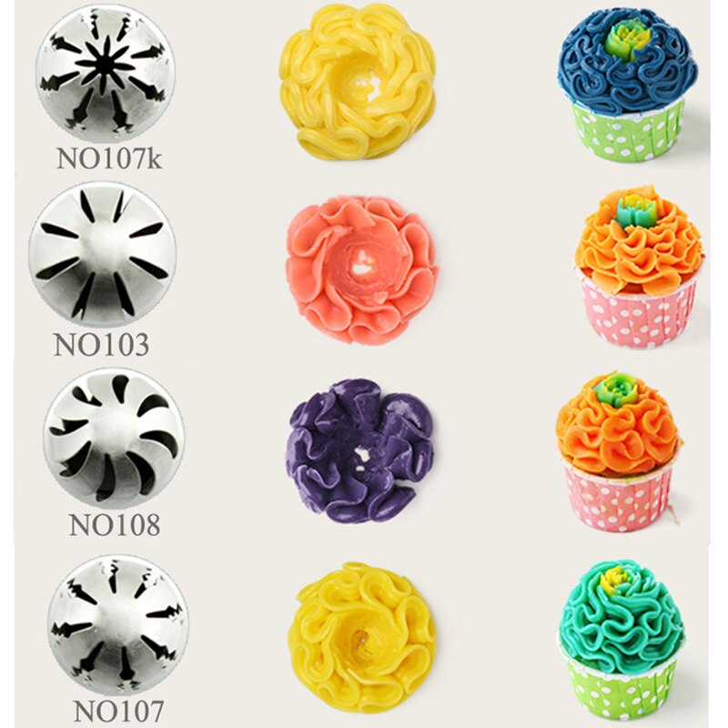 Unibird 1Pc 304 Stainless Steel Icing Piping Cream Nozzles Russian Pastry Flower Tips for Cake Decorating Dessert Pastry Tools