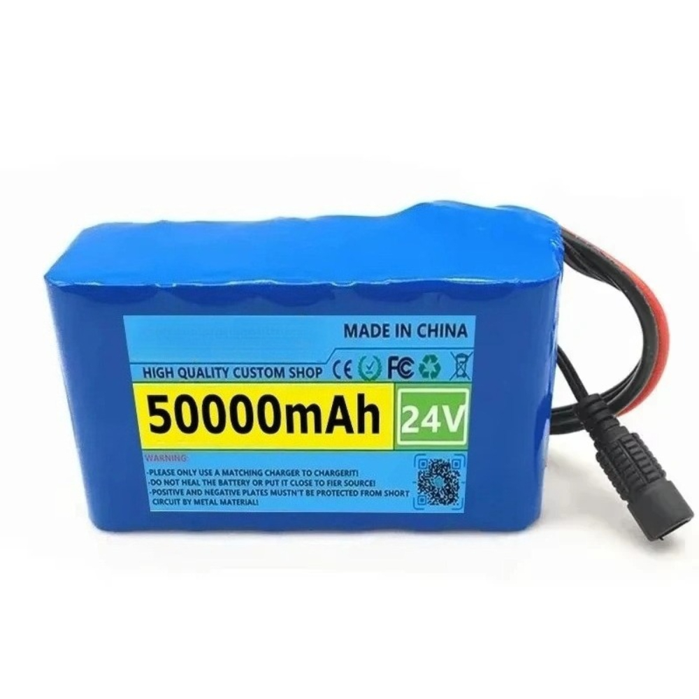 Batterie rechargeable au lithium 24V 50000mAh 6s2p 18650 avec panneau de protection BMS batterie lithium-ion avec chargeur