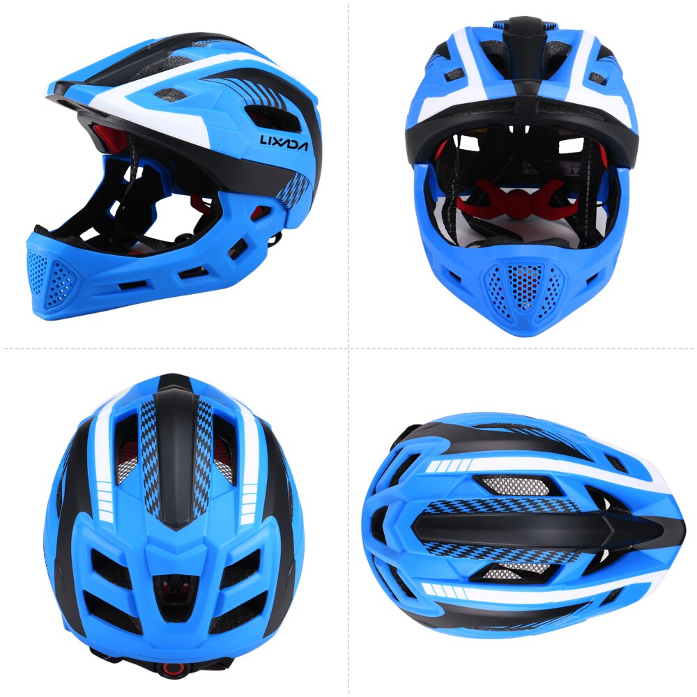 Lixada Kids Afneembare Volledige Gezicht Fietshelm Ademend Ultralight Fietsen Sport Veiligheid Helm Voor Fiets Scooter Roller