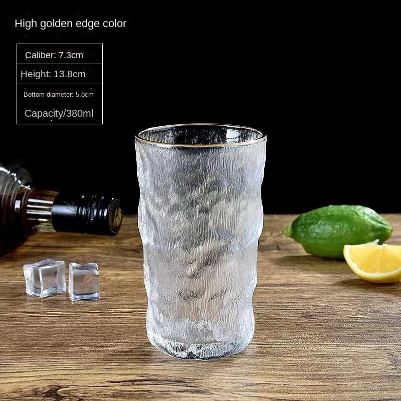 Gletsjer Glas Huishouden Japanse Stijl Water Cup Mannelijke Ontbijt Cup Ins Wind Bier Cup Sap Kopje Koffie Kopje Thee bar Benodigdheden: Phnom Penh-380ml