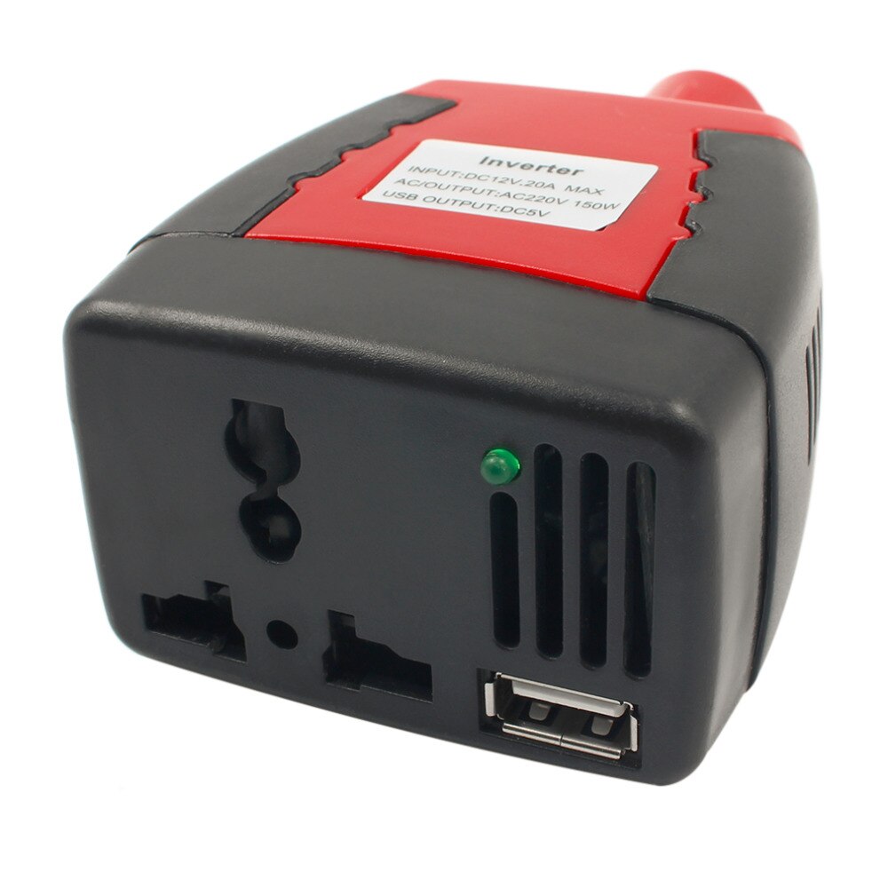 1 stücke zigarette leichter Netzteil 150W 12V DC zu 220V AC Auto Energie Wandler Adapter mit USB Ladegerät Hafen ~