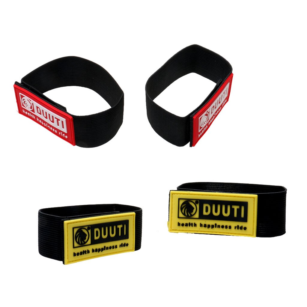 2 Pairs Hook and Loop Fastener Elastic Trousers Pants Band,Leg Strap Riding Cycling Bike Safety Leg Bind Leg Band Strap