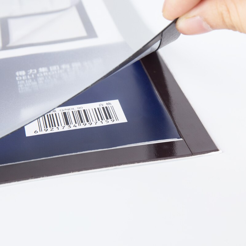 Deli 1 pcs Magnetische teken houder whiteboard opknoping zachte magnetische sterke zuigkracht A3 drukgevoelige lijm presentatie folde