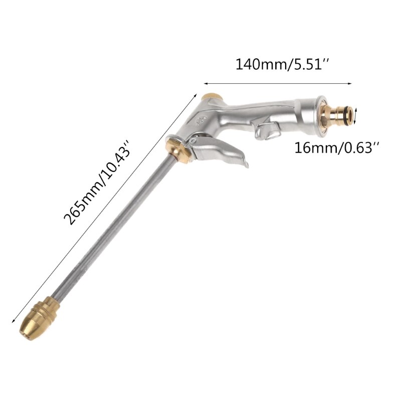 High Pressure Metal Hose Long Rod Nozzle Gun Water Power Sprayer Car Washer Lawn