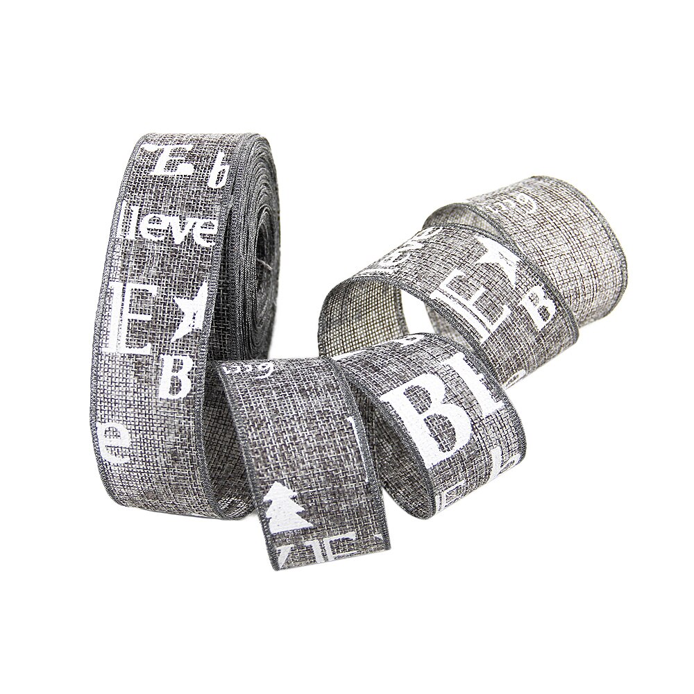 38mm juletræ linned bånd 25 yard, gør-det-selv håndlavede materialer til at lave håndværk festindpakning ,25 yc 2128: 1054589005