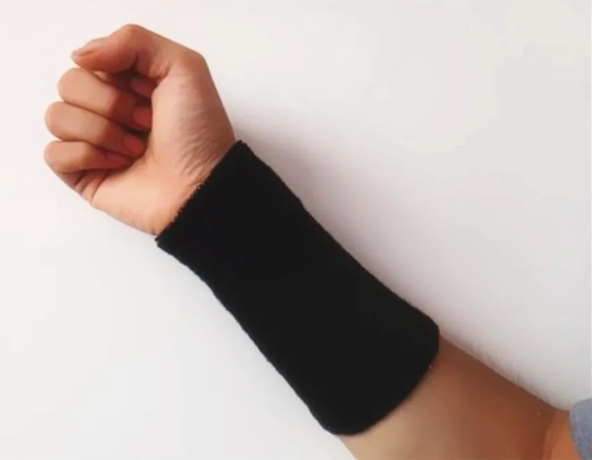 sport zweethanddoek polsbandje katoen elastisch verband handsport polsbandje gym ondersteuning polsbrace wrap carpaal tunnel: WHITE