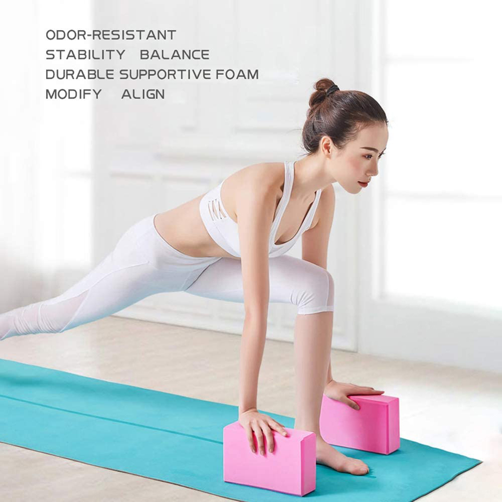 1 paar yogablöcke aus eva-schaumstoff, 3 x 6 x 9 cm, bequem, weich, rutschfest für übungen, pilates und fitness  zj55