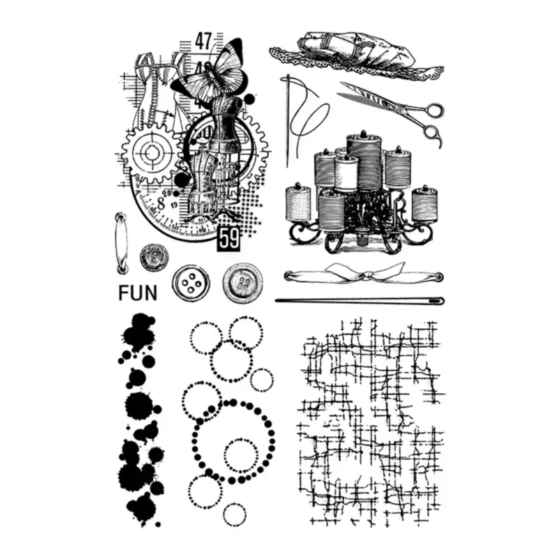 1pc vintage fläckiga bakgrunder transparent gummitätning gör-det-själv-journaldekor scrapbooking album collage hantverk silikon genomskinlig stämpel