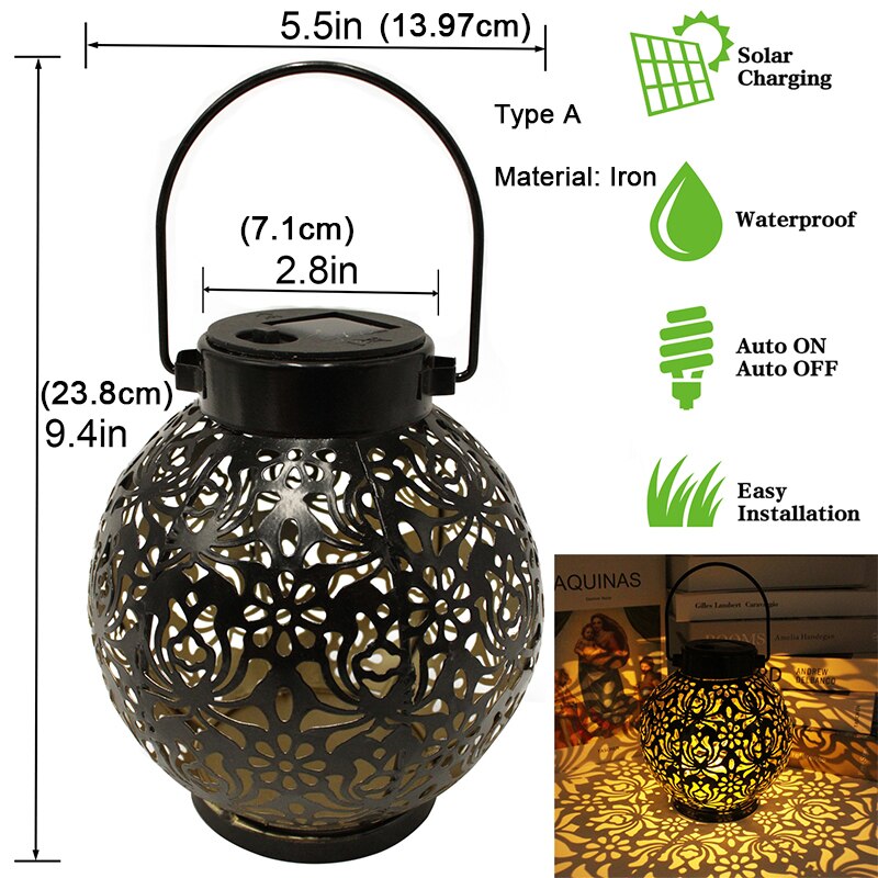Solar LED Light Outdoor Solar Powered Lamps Waterproof Garden Decoration Lantern Street Balcony Sunlight Landscape Yard Light: Type A