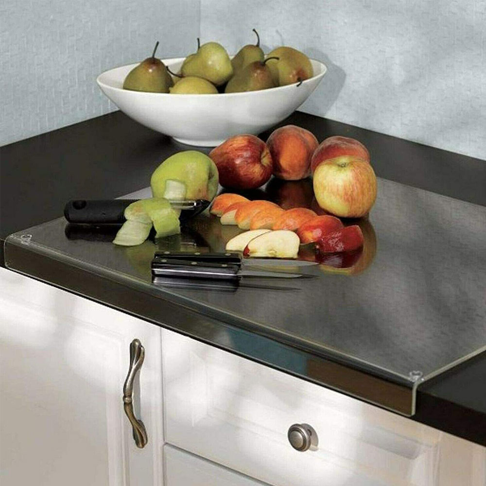 45cm Acrylic Anti-slip Transparent Cutting Board With Lip Kitchen Counter Countertop Protector Home Restaurant Kitchen Gadgets