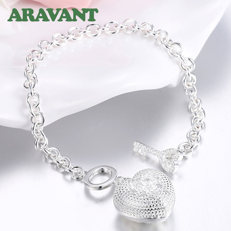 925 Zilveren Sieraden Crystal Cz Hart Armband Voor Vrouwen Mode Bruiloft Sieraden
