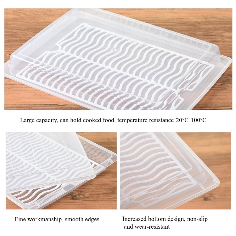 Freezer Refrigerator Organizer Trays Bins Pantry Cabinet Storage Box Fridge Fruits Vegetables Drain Containers Storage Baskets