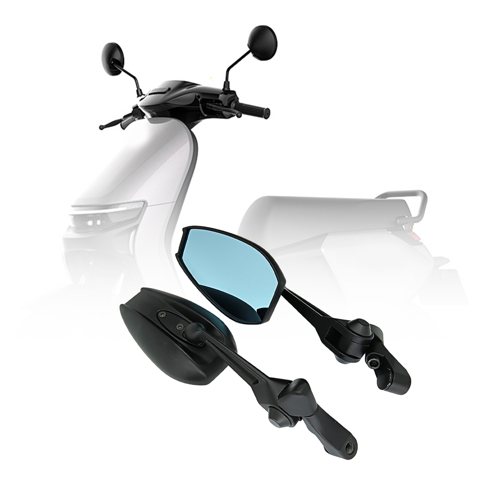 2 Stuks Achteruitkijkspiegels 360 Graden Draaiende Delen Praktische Blauwe Glazen Stuurspiegels Voor Scooter-Atvs Sportfietsen