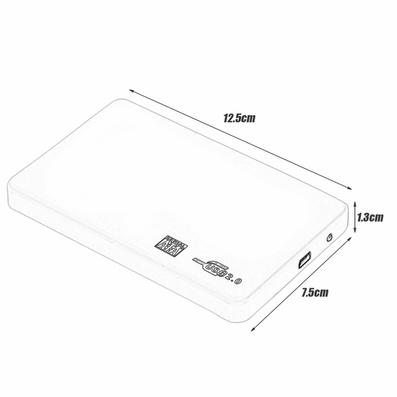 2.5 Inch USB HDD Case Sata Naar USB 2.0 Hard Drive Disk SATA Externe Behuizing HDD Harde Schijf Doos met USB Kabel