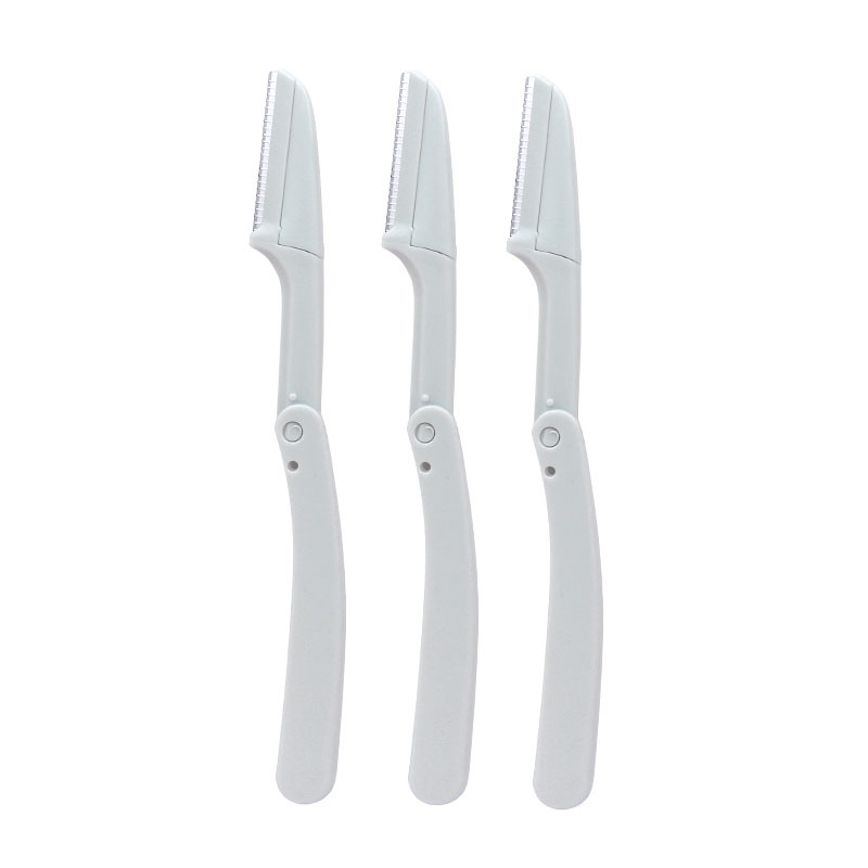 Karsyngirl 3pcs Vouw Wenkbrauw Trimmer Schaar Haar Remover Wenkbrauw Kam Scheermes Wenkbrauw Clip Makeup Tools Gezicht Scheermes voor Vrouwen: Roze