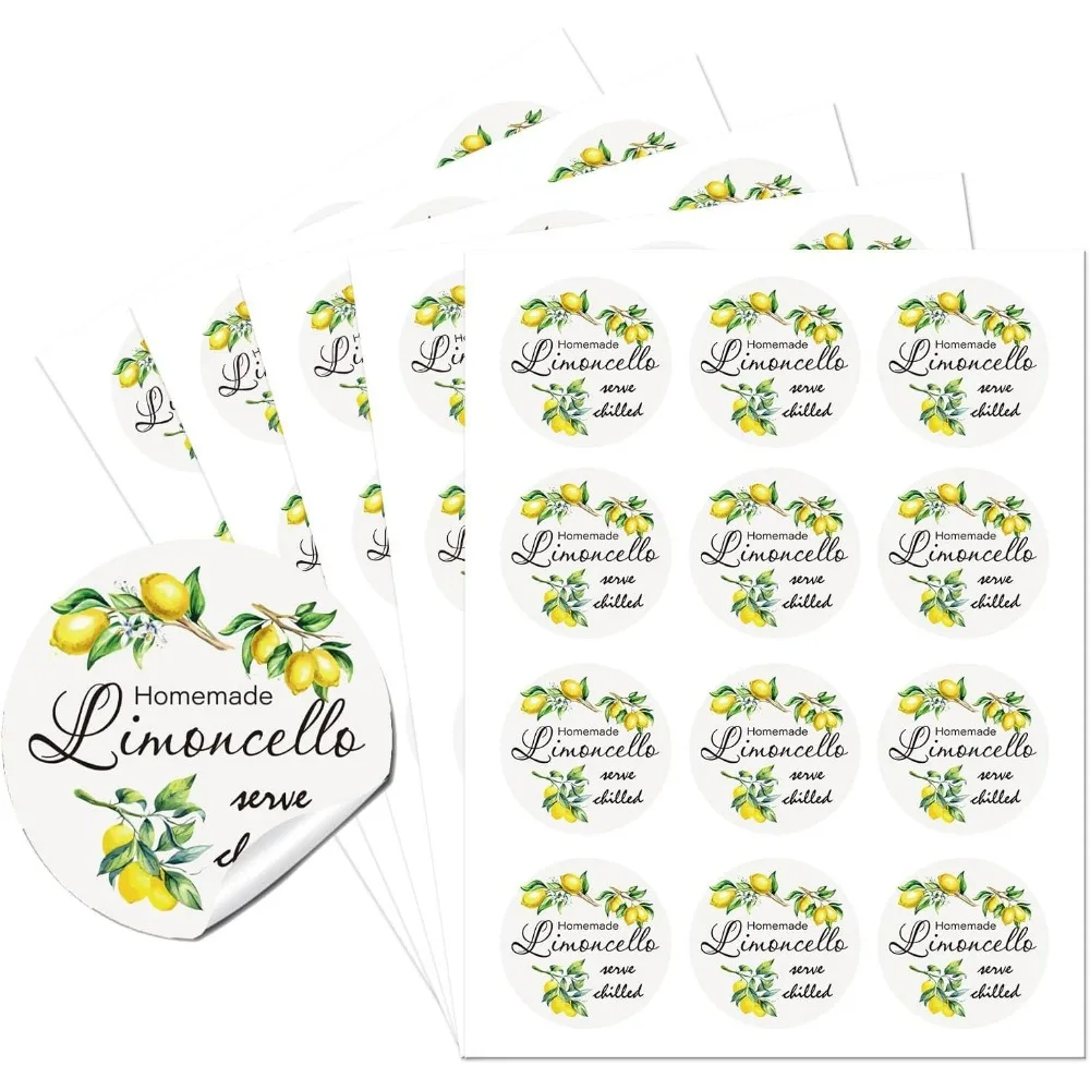 Bedankt stickerlabels Limoncello cirkelstickers 60 stuks cirkelstickers 2 "zelfklevende handige feestcirkelstickers
