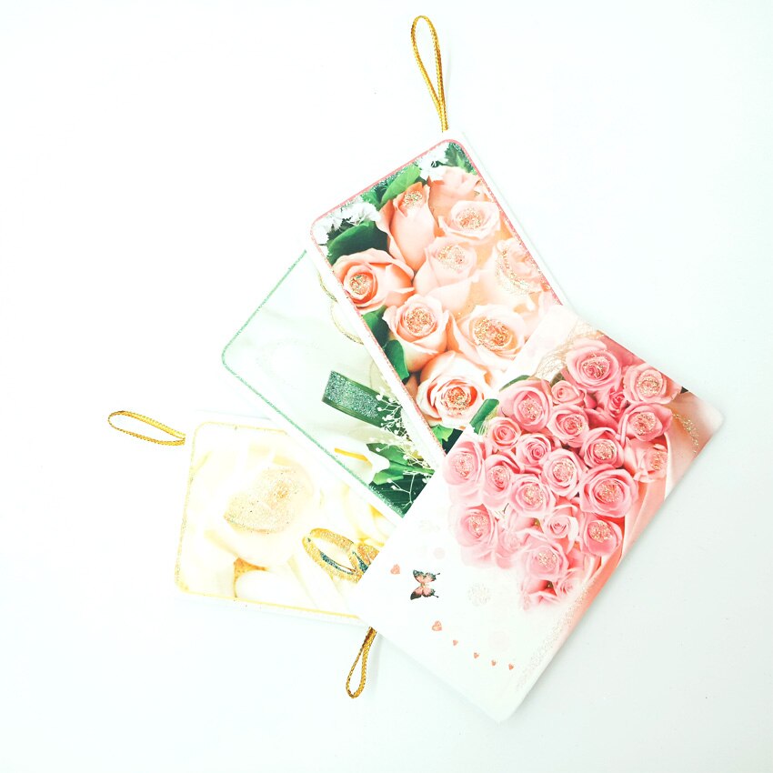 10 sztuk/paczka romantyczna seria kwiatowa Kawaii pozłocenie małe kartki okolicznościowe kreatywne pocztówki prezenty dla dzieci