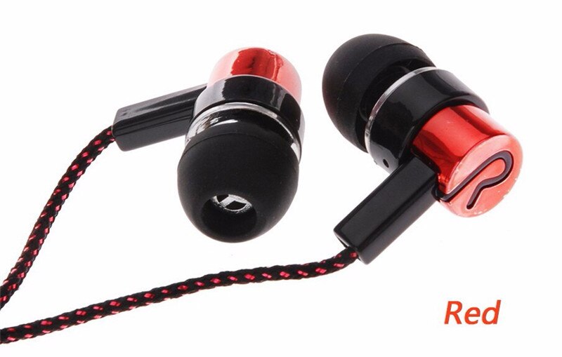 3.5mm in-ear earphones bass LR sport earphone headset stereo for Iphone 6 6s 7 ipad mini mp4 samsung xiaomi huawei: red color