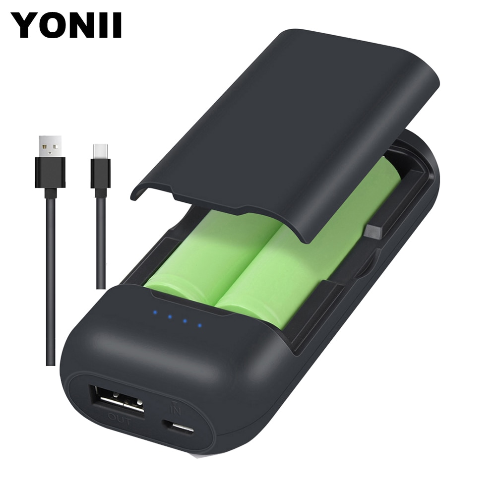 YONII batterie externe 18650 batterie batterie powerbank 18650 chargeur de batterie pour 2 pièces 18650 li-ion batterie rechargeable avec câble USB