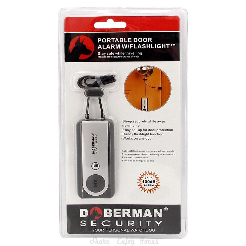 2Pcs/Pack Portable Travel Door Alarm Entry Defense Intruder Alarm 100dB Flashlight For Home Office Apartment Hotel Security