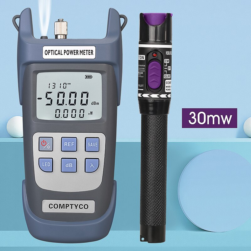 2 In1 FTTH Fiber Optic Tool Kit Fiber Optical Power Meter -50~+26dBm and 1-50MW Visual Fault Locator Fiber Optic Test Pen: G510A and 30MW