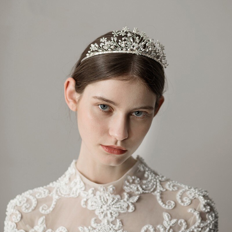 Exquisite Mini Flowers Bridal Headpiece Wedding Accessories Bride Tiara Headband Handmade Hair Crown for Women: Default Title