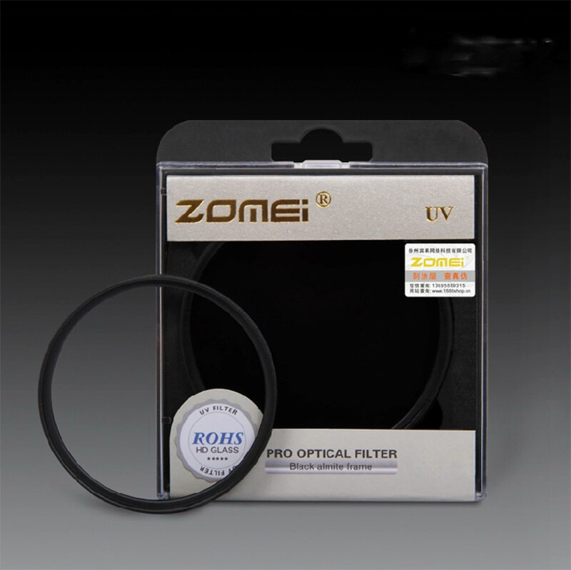 Filtre de caméra Zomei filtre UV filtre de protection d'objectif ultraviolet 37/40. 5/49/52/55/58/62/67/72/77/82mm protection pour appareil photo reflex numérique