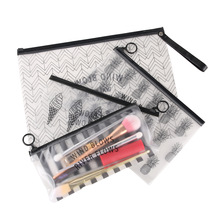 Bolsa de cosméticos, herramientas para brochas de maquillaje, estuche de bolígrafo, bolsa de maquillaje transparente, cremallera, soporte de productos de aseo, almacenamiento, Kit de herramientas de maquillaje, 3 tamaños