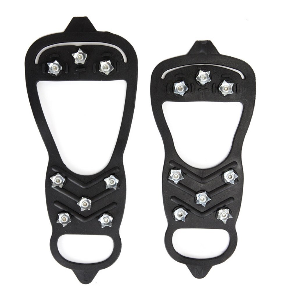 Crampones antideslizantes para zapatos de escalada en hielo, empuñaduras de hielo, cubiertas para zapatos de nieve, banda de goma elástica y ajustada, para invierno y exterior