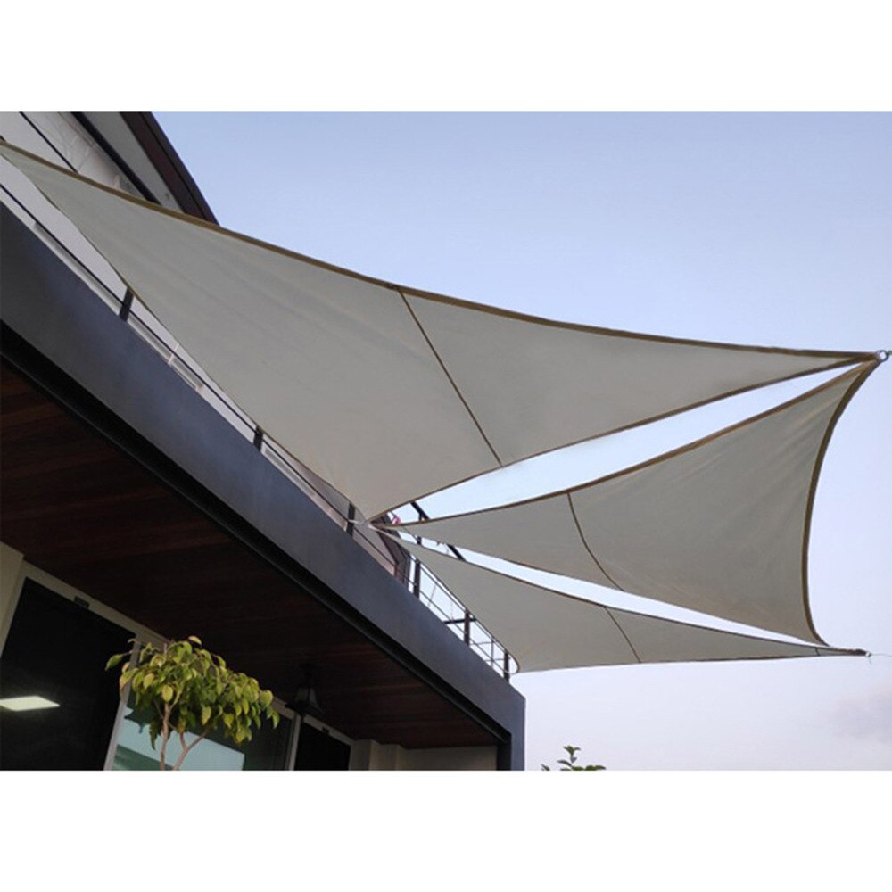Outdoor Garden Canopy Sun Sail Shade Swimming Pool Balcony Terrace Patio Green Triangle Waterproof Pavilion Use With Three Ropes