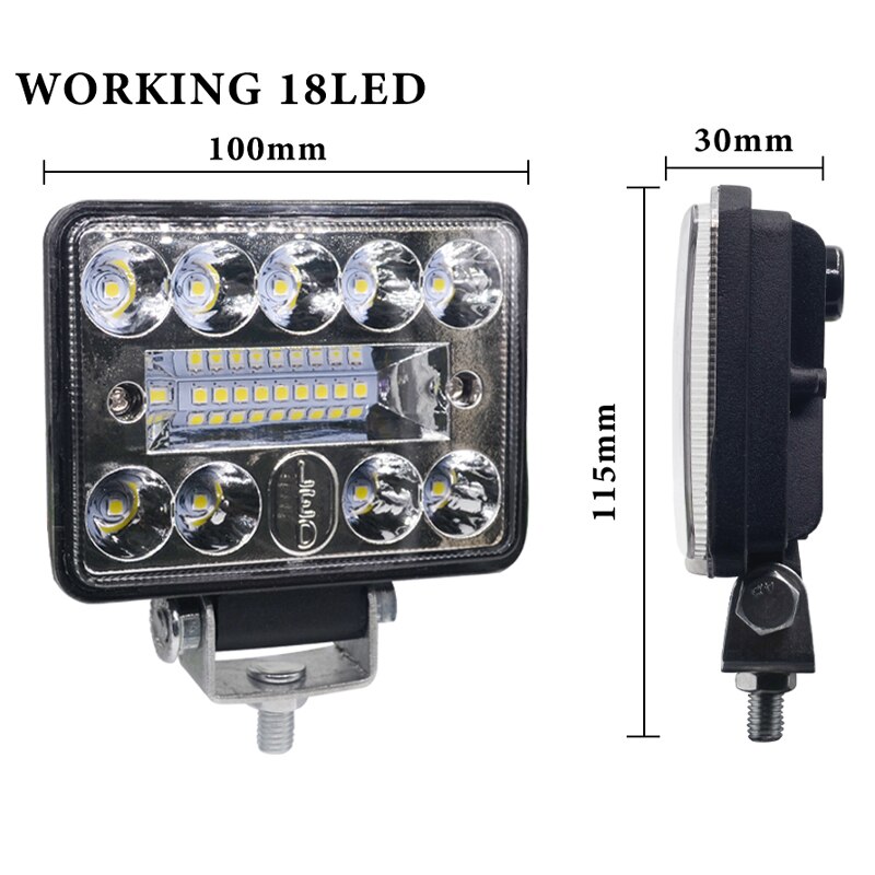 2PCS 12V 54W Wrok Light led bar LED lightbar 3030 LED 18SMD for Truck Tractor SUV 4x4 Car Led Headlights Lighting Spot work bar
