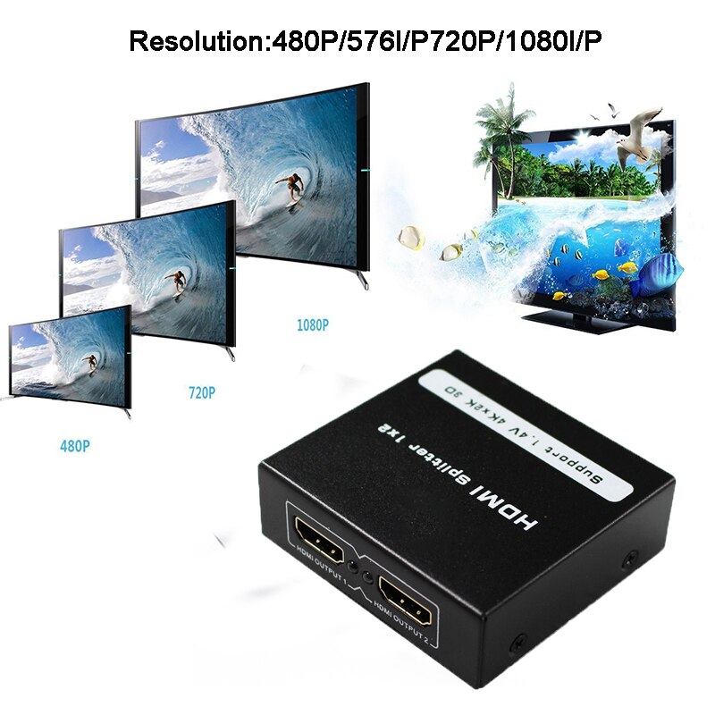 HDMI Switch Switcher 1X2 1X4 Dual Display 4K HDMI Splitter Full HD 1080p Video voor HDTV DVD PS3 Xbox