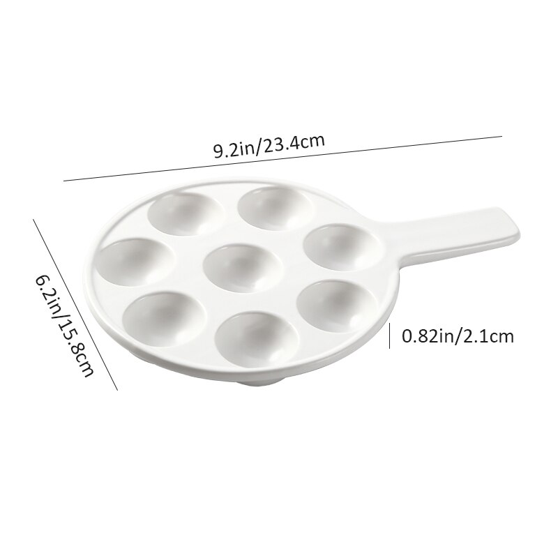 Plaque à Escargot en céramique, avec poignée, outils alimentaires, vaisselle, plateau de cuisson, Gadget de cuisine: L-white