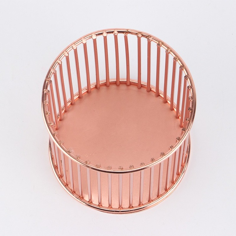 INS Desktop Pen Holder Office School Storage Case Metal Gold Rose Gold Box Desk Pen Pencil Organizer Home Decor Makeup Storage