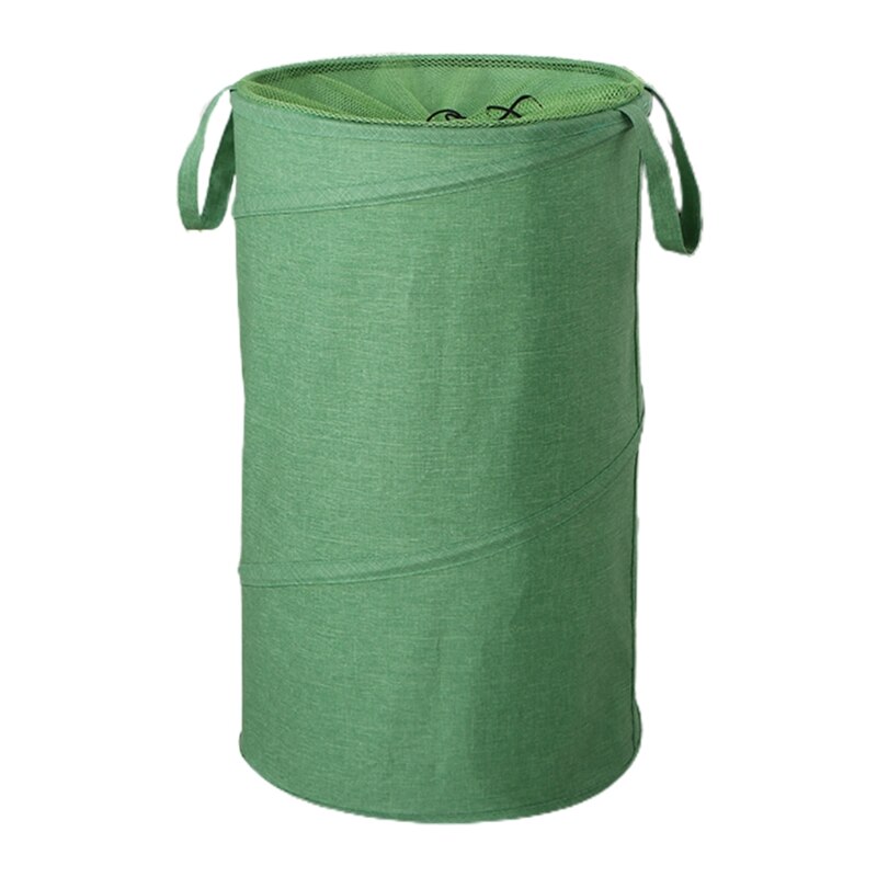 Large Rolling Laundry Basket Wheels Collapsible Tall Laundry Hamper Handle Foldable Dirty Clothing Fold up Baskets: Green