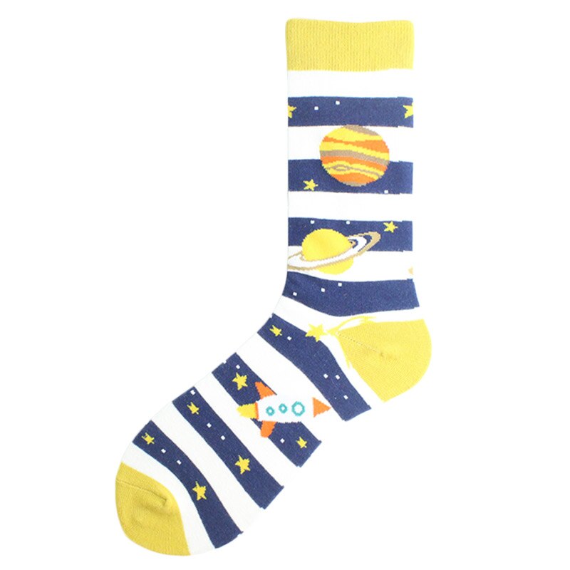 Gelukkig Kleurrijke Grappige Sokken Mannen Skateboard Shark Dinosaurus Astronaut Planeet Divertidos Hip Hop Sokken Harajuku Unisex Crew Sokken: 40