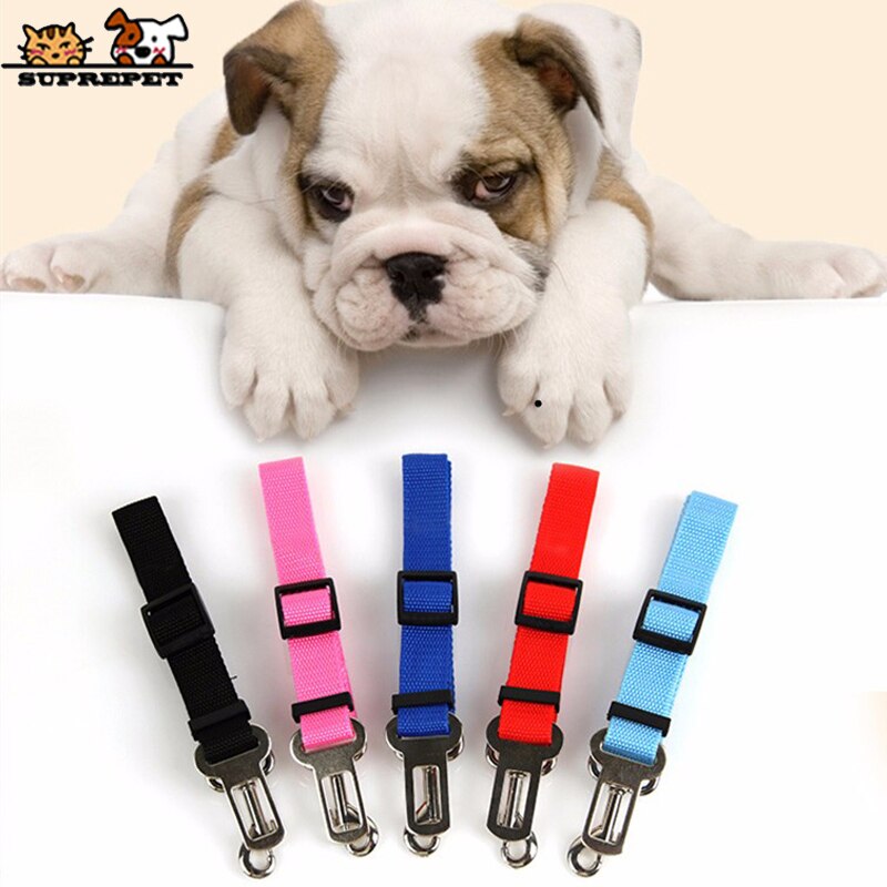 Suprepet Pet Dog Seat Belt Nylon Autogordel Voor Hond Veiligheid Hond Riem In Auto 65 Cm Verstelbare Puppy kraag Leash Halsband